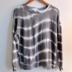 Gilli white gray tie dye cropped sweat shirt Small